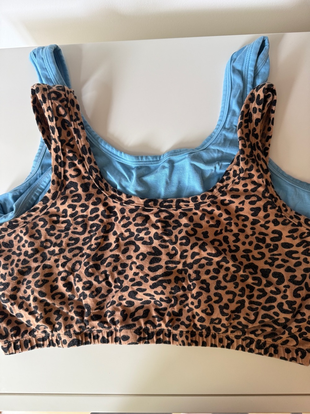 ARQ Wide Strap Bra Bundle 2X Light Blue Leopard Print